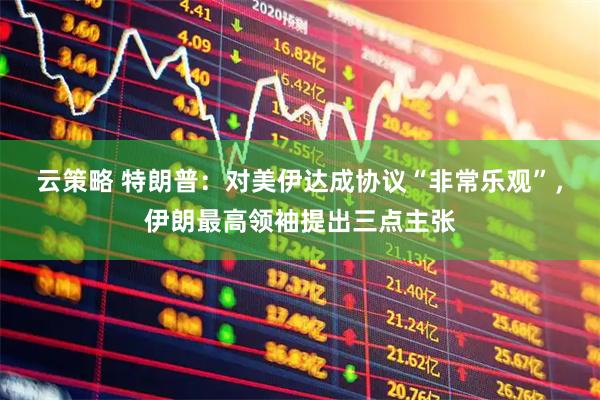 云策略 特朗普：对美伊达成协议“非常乐观”，伊朗最高领袖提出三点主张